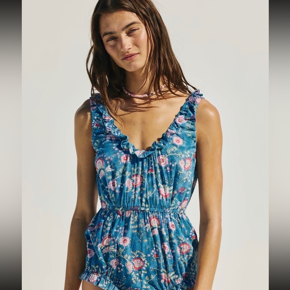 Free people x she made me babydoll lounge floral romper new with tags